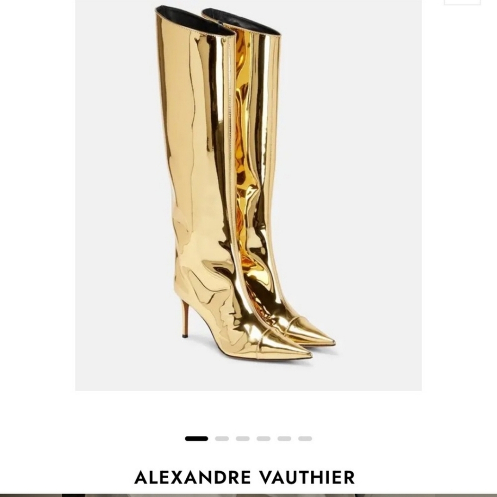 Alexandre Vauthier metallic gold stiletto boots